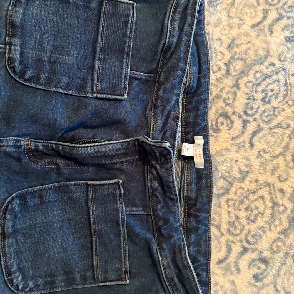 LC Lauren Conrad Women's High Rise Jeans - Dark Blue